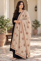 Ivory Bloom Embroidered Shawl