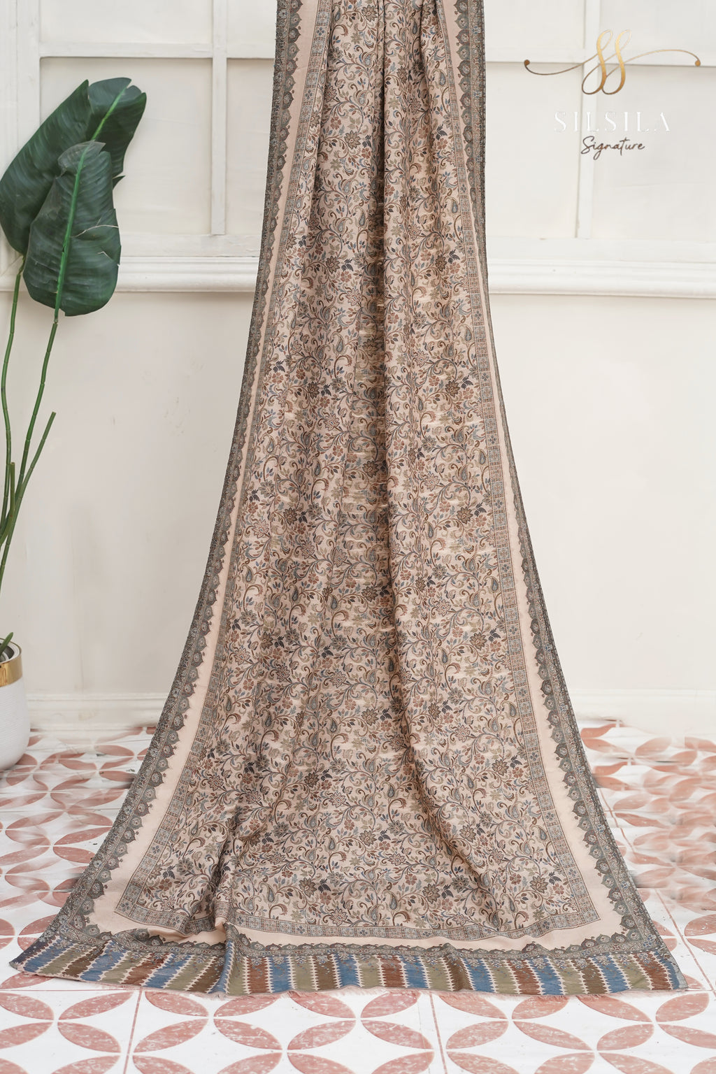 Ivory Garden Floral Shawl