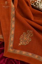 Burnt Orange Paisley Edge Shawl