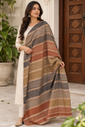 Earthy Stripe Patterned Shawl
