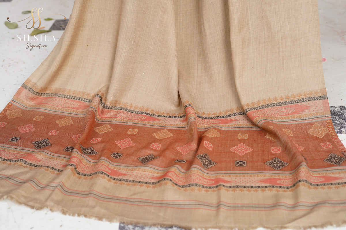 Terracotta Mosaic Border Shawl
