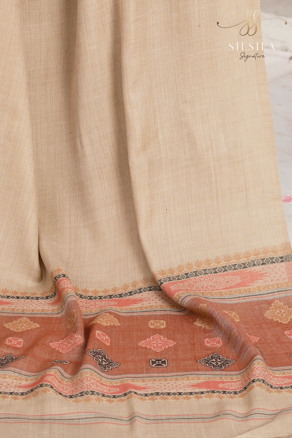 Terracotta Mosaic Border Shawl