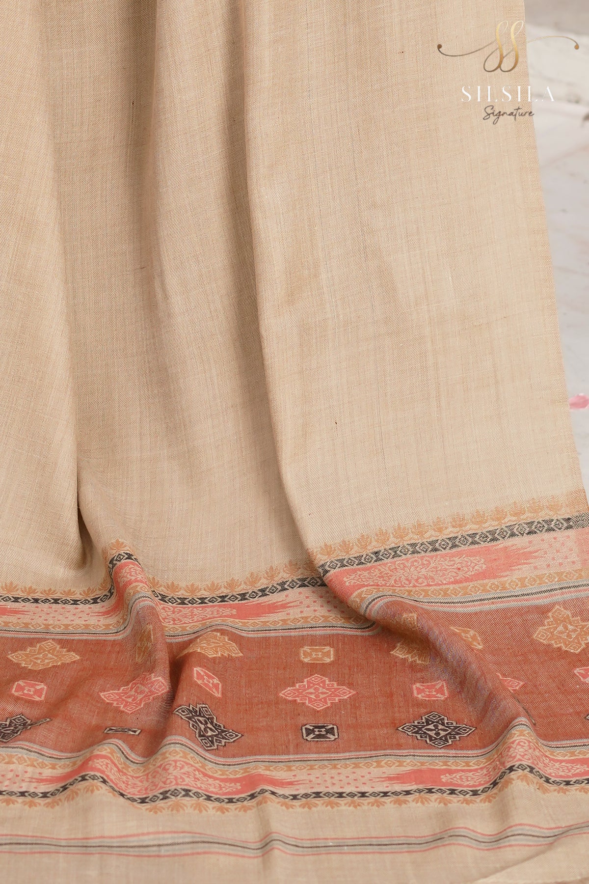 Terracotta Mosaic Border Shawl