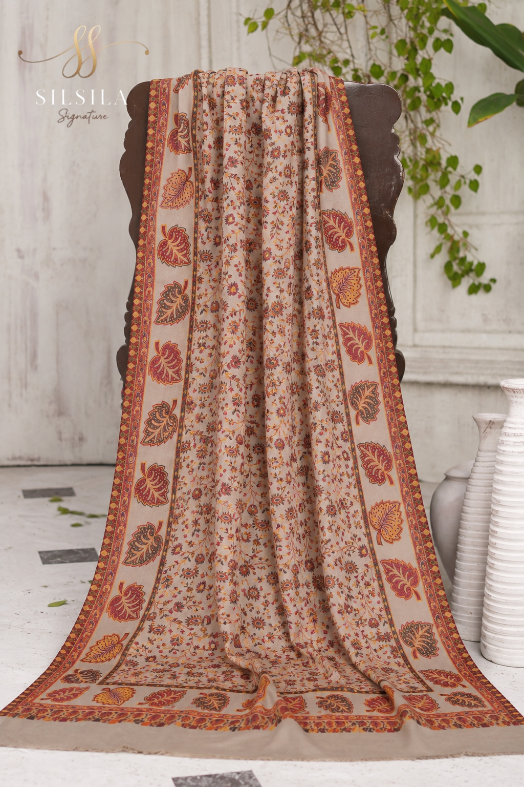 Autumn Floral Paisley Shawl