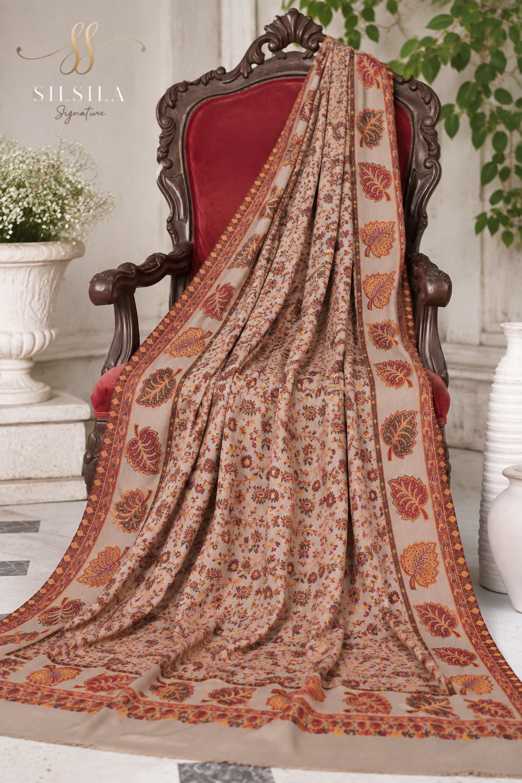 Autumn Floral Paisley Shawl