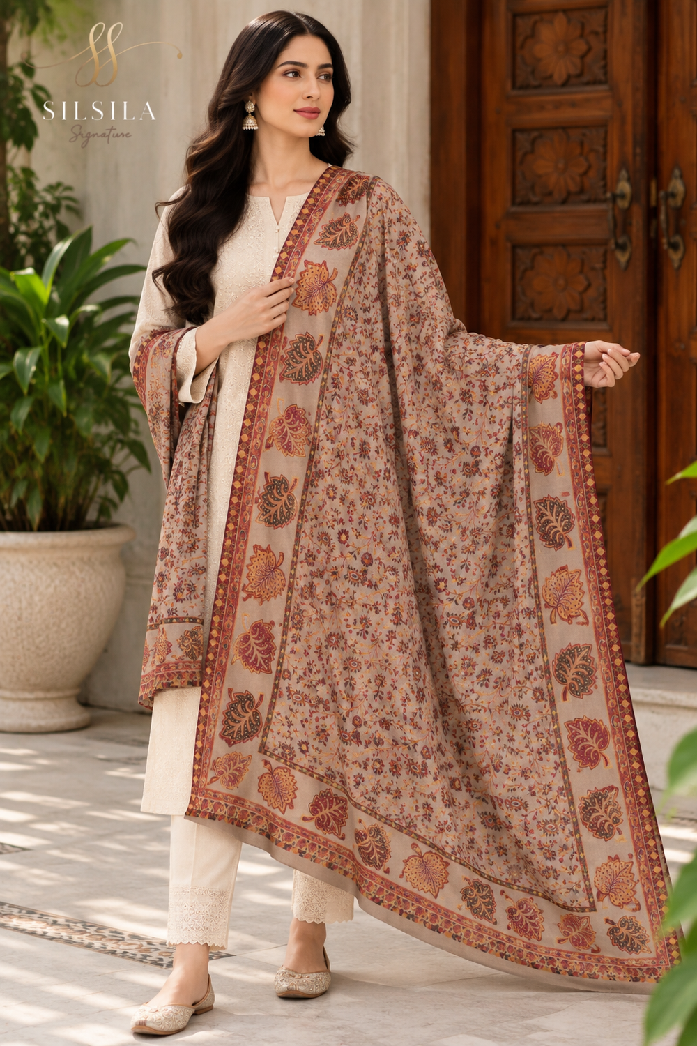 Autumn Floral Paisley Shawl