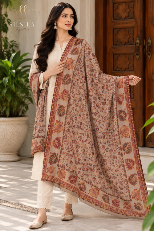 Autumn Floral Paisley Shawl