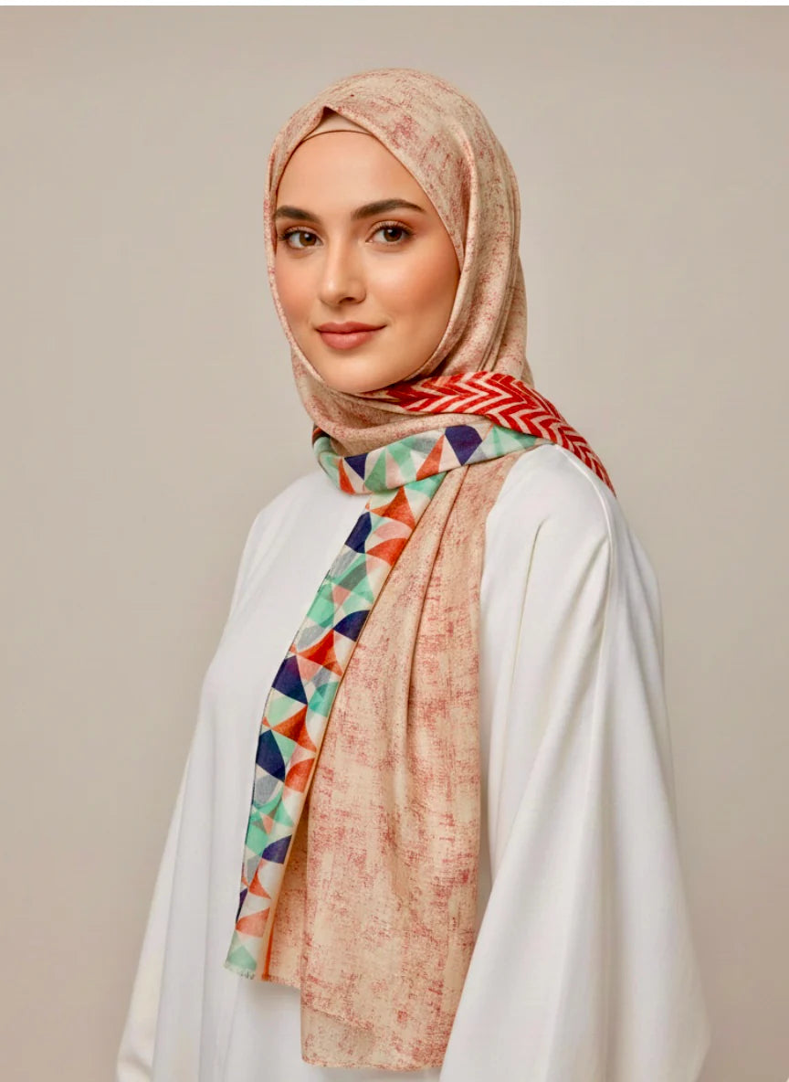 Nyra Printed Hijabs - Red