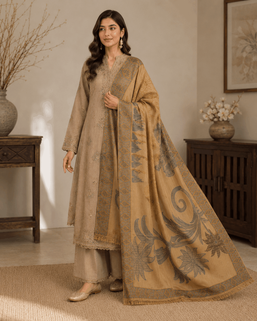 Sandstone Heritage Winter Shawl