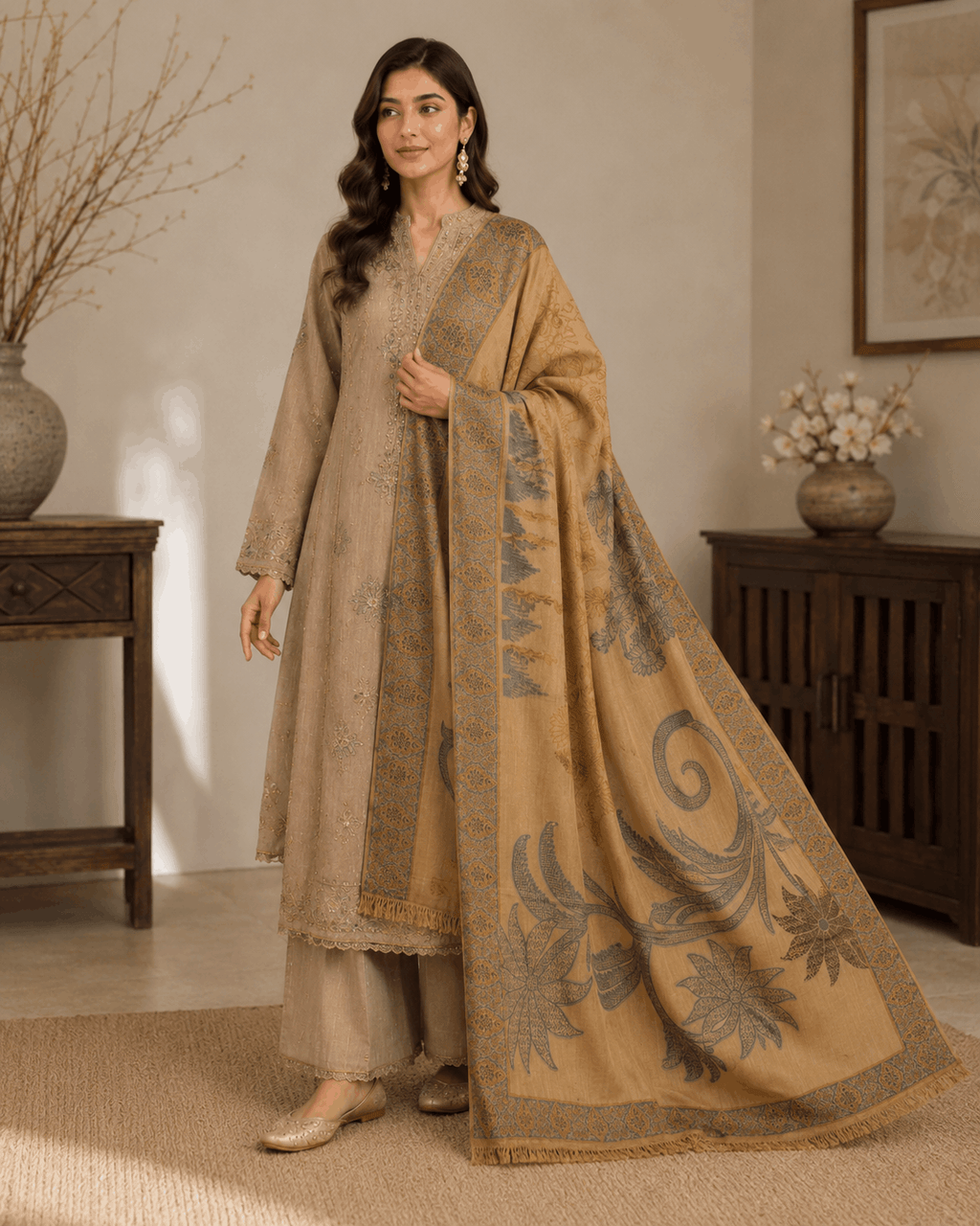 Sandstone Heritage Winter Shawl