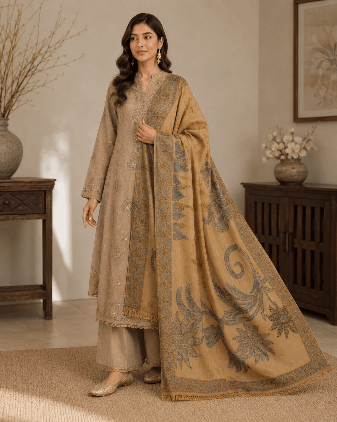 Sandstone Heritage Winter Shawl