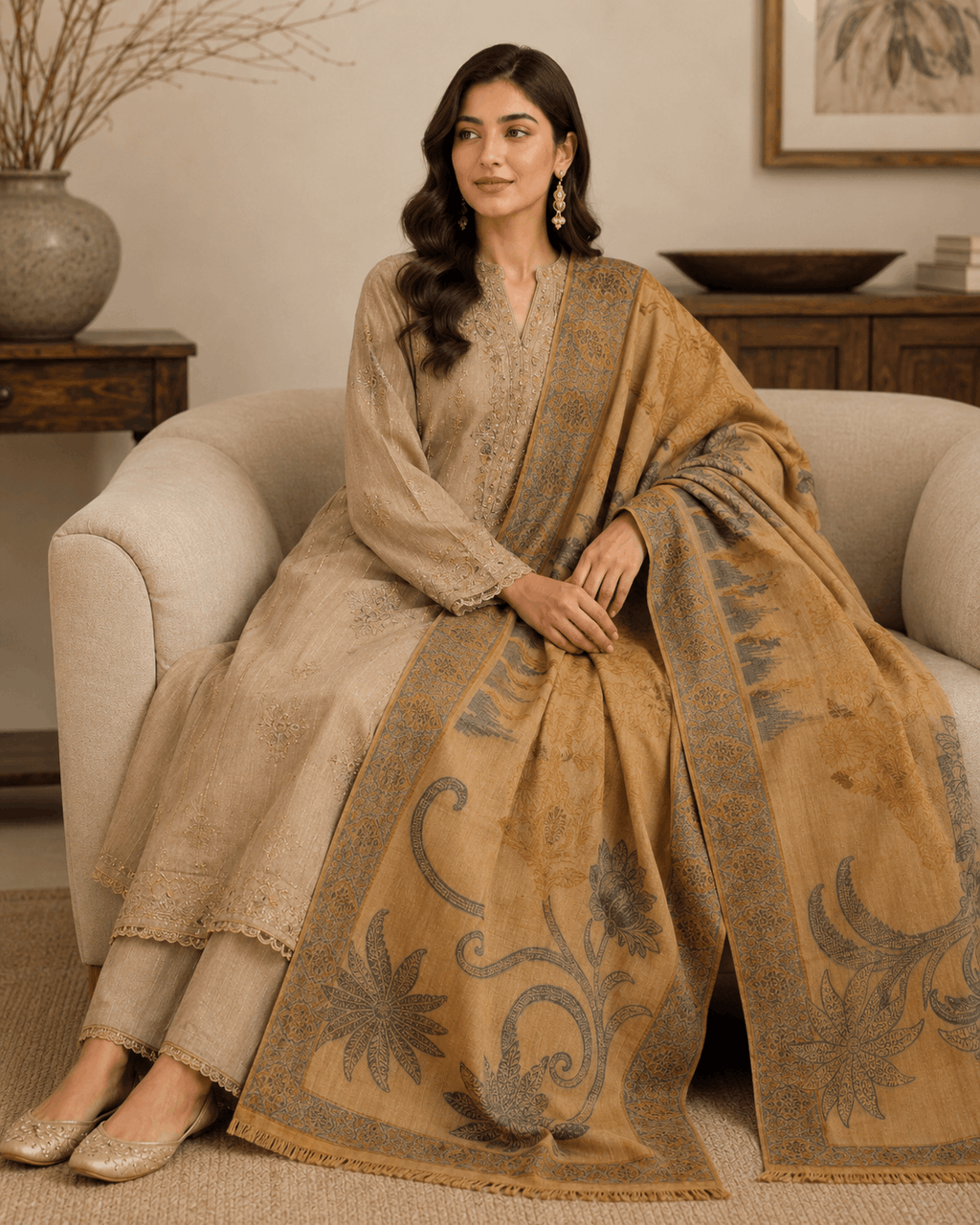Sandstone Heritage Winter Shawl