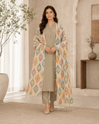 Rangrez Cream Winter Shawl