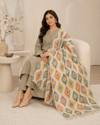 Rangrez Cream Winter Shawl