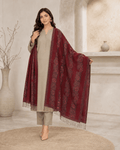 Maroon Floral Winter Shawl