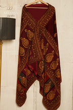 Maroon Paisley Winter Shawl
