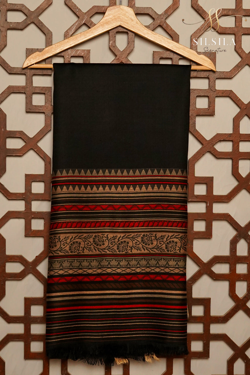 Black Heritage Border Winter Shawl