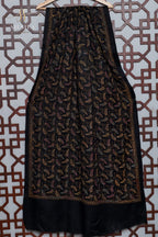 Black Antique Motif Winter Shawl
