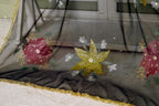 Black Floral Organza Dupatta