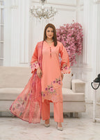 Silsila Signature Peach Blossom Embroidered Lawn Suit