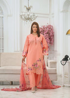 Silsila Signature Peach Blossom Embroidered Lawn Suit