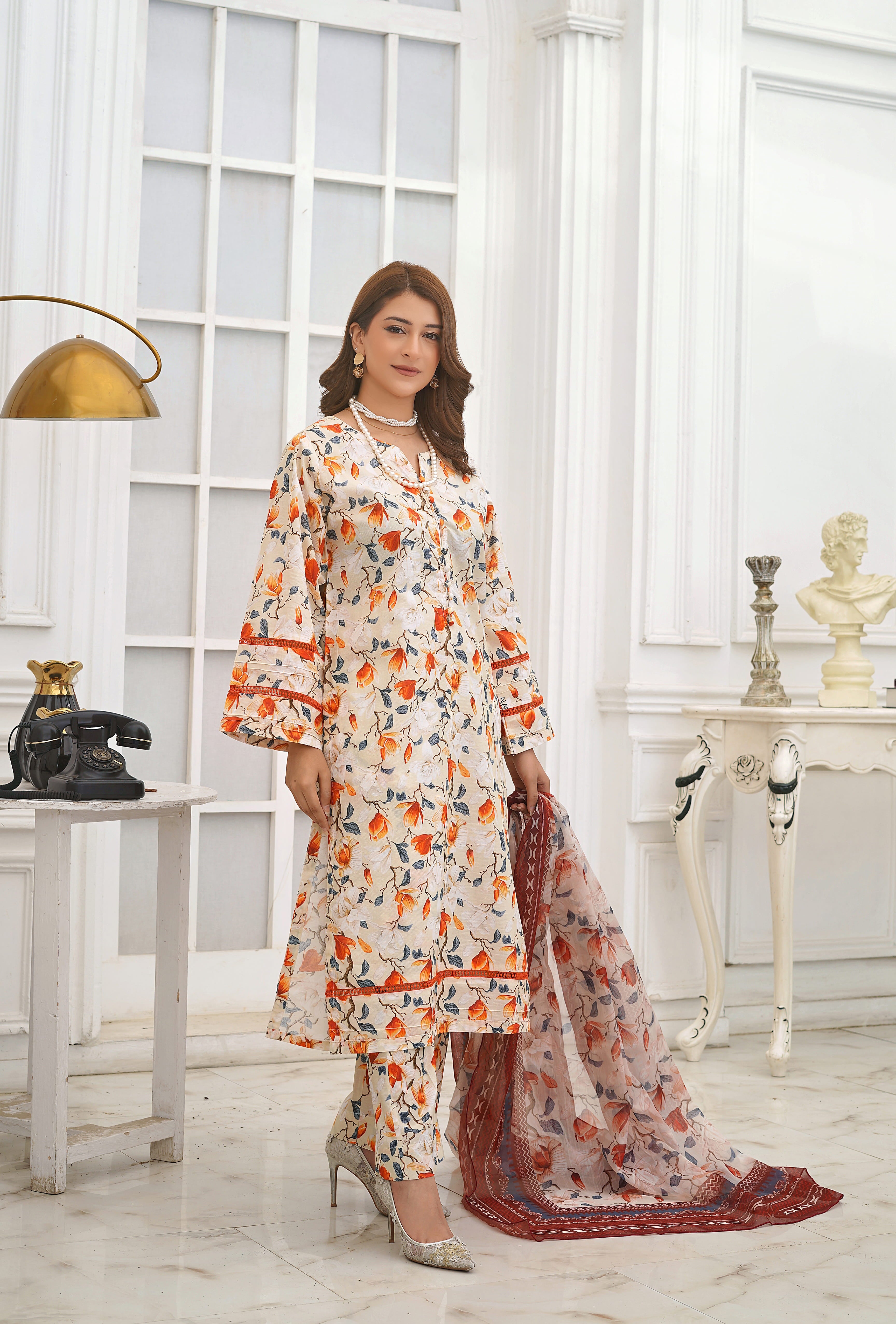 Silsila Signature Amber Bloom 3-Piece Printed Lawn Suit
