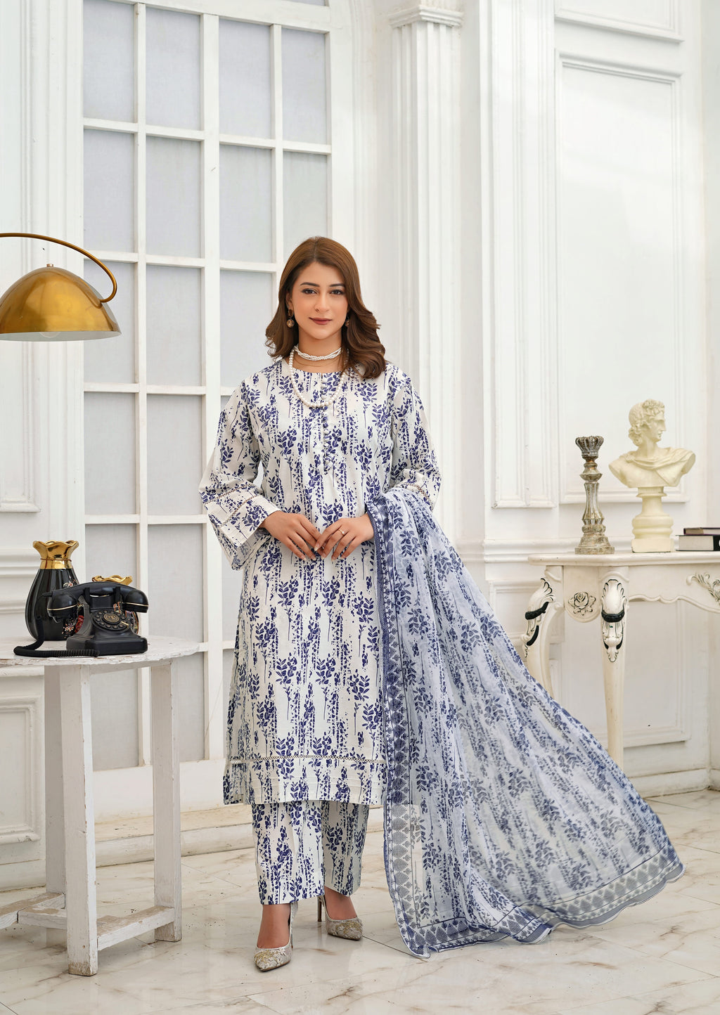 Silsila Signature Indigo Mist 3-Piece Printed Lawn Suit
