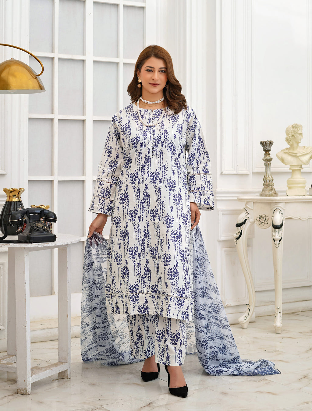 Silsila Signature Indigo Mist 3-Piece Printed Lawn Suit