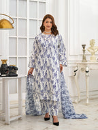Silsila Signature Indigo Mist 3-Piece Printed Lawn Suit