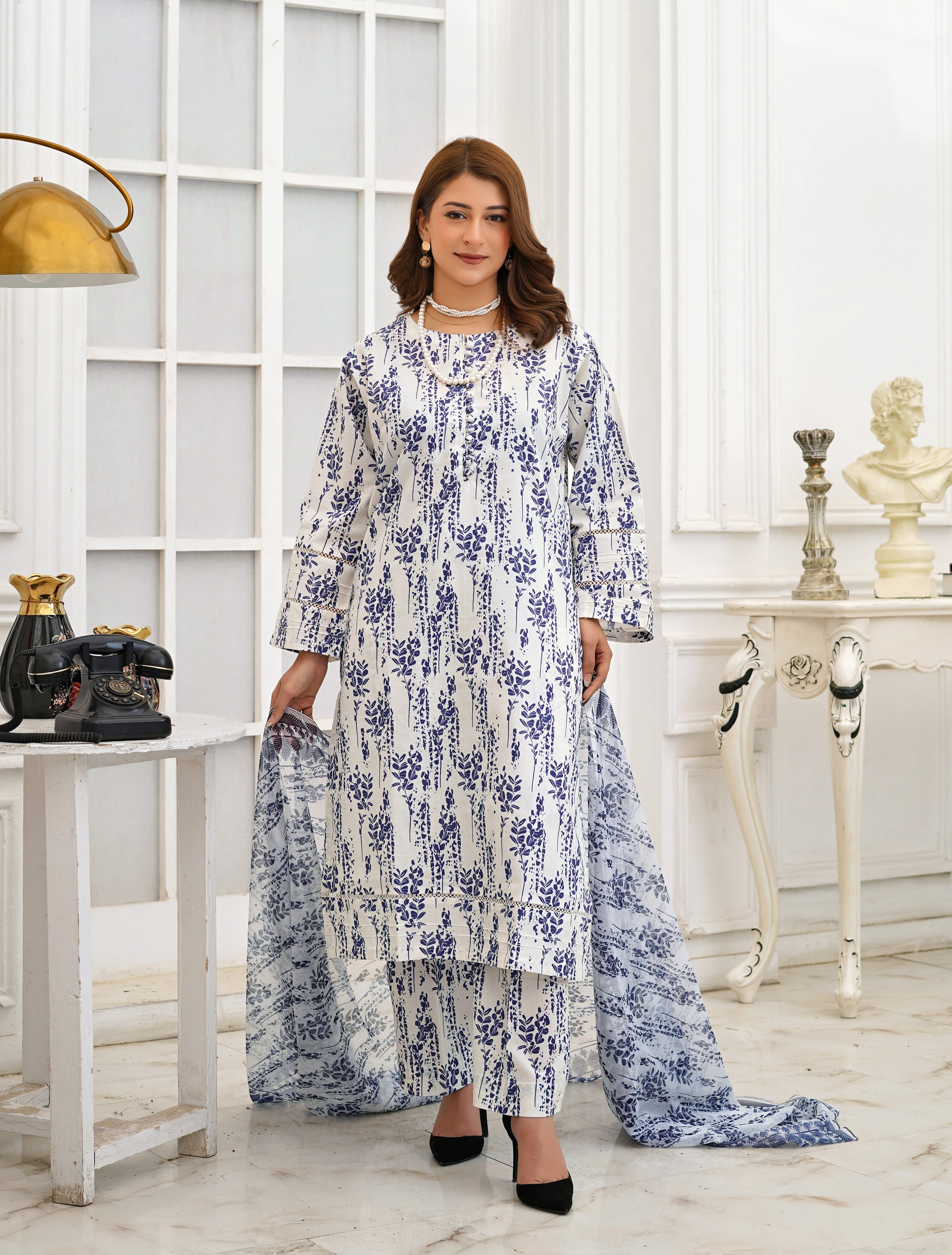 Silsila Signature Indigo Mist 3-Piece Printed Lawn Suit