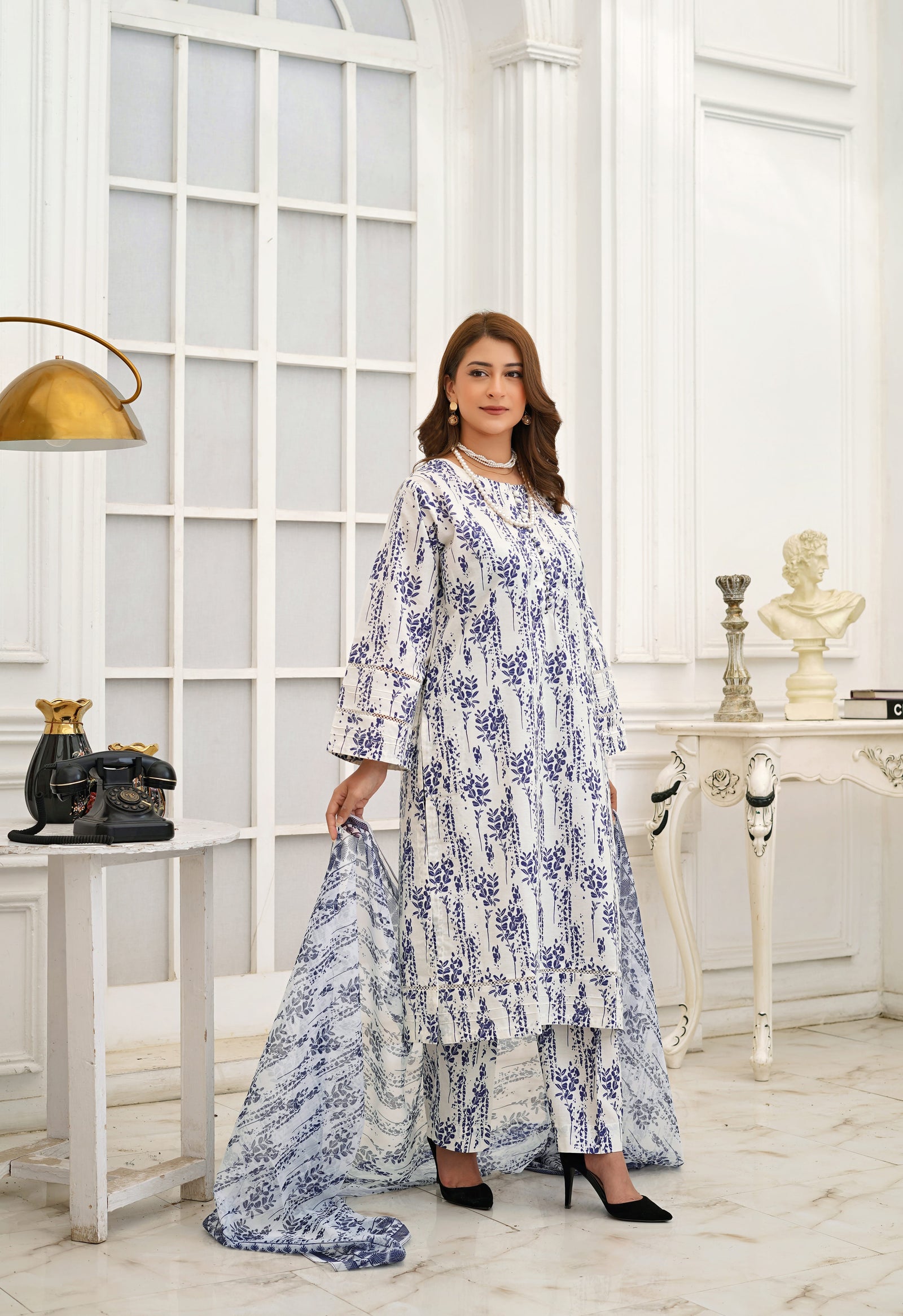 Silsila Signature Indigo Mist 3-Piece Printed Lawn Suit