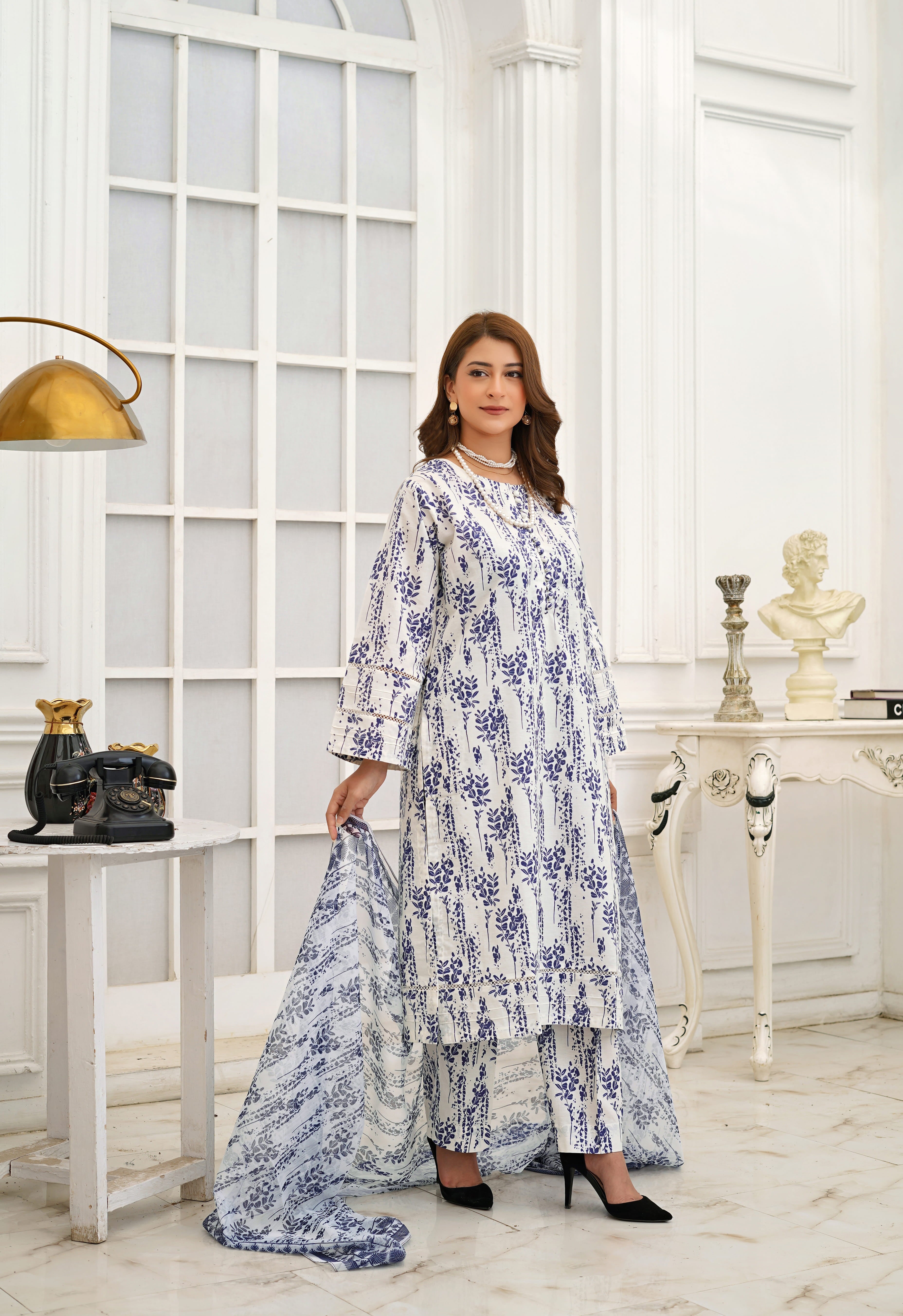 Silsila Signature Indigo Mist 3-Piece Printed Lawn Suit