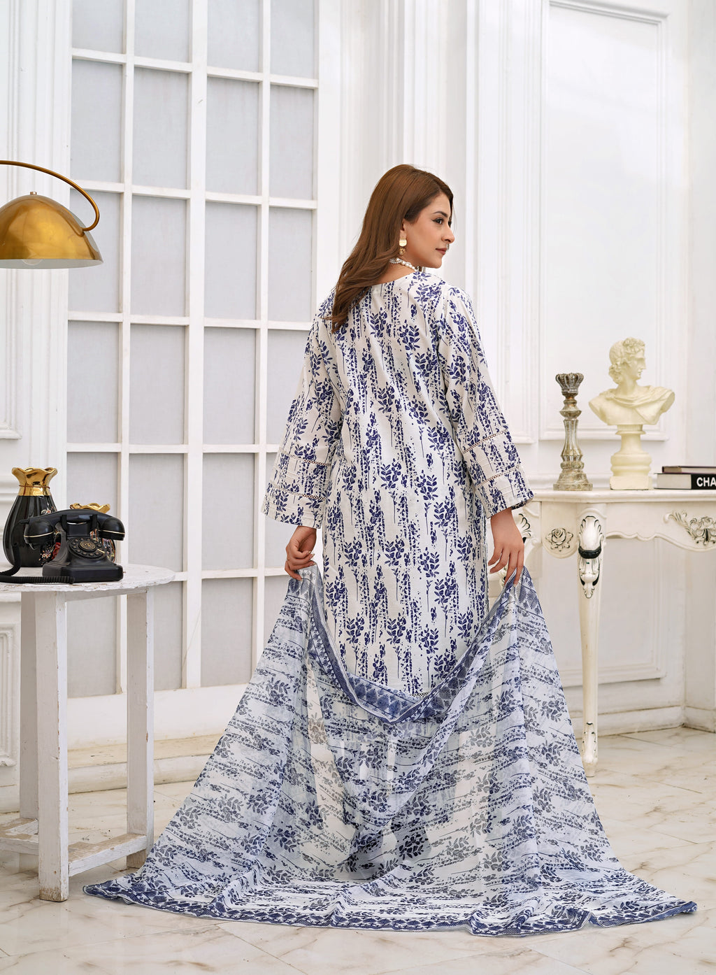 Silsila Signature Indigo Mist 3-Piece Printed Lawn Suit