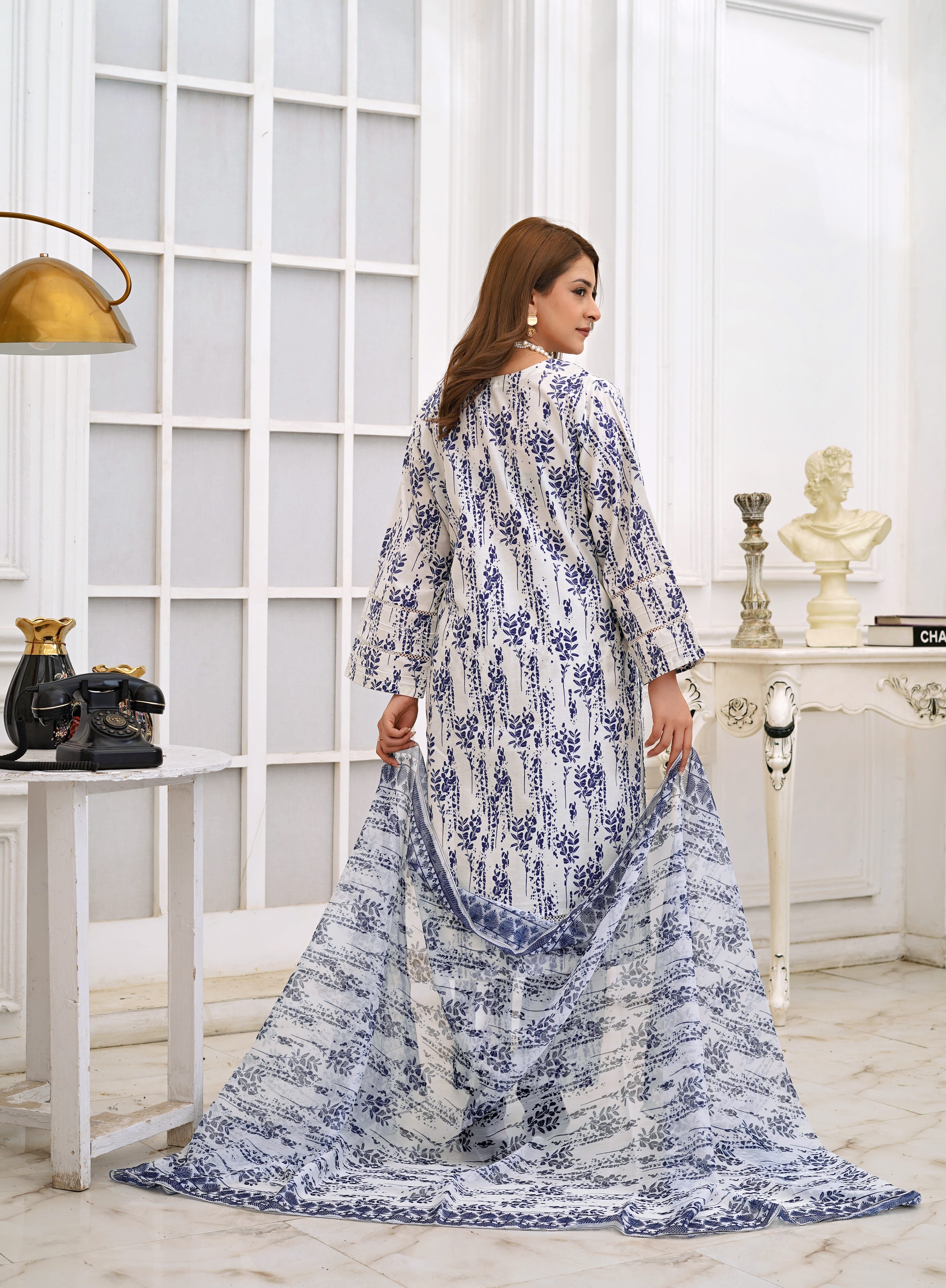 Silsila Signature Indigo Mist 3-Piece Printed Lawn Suit