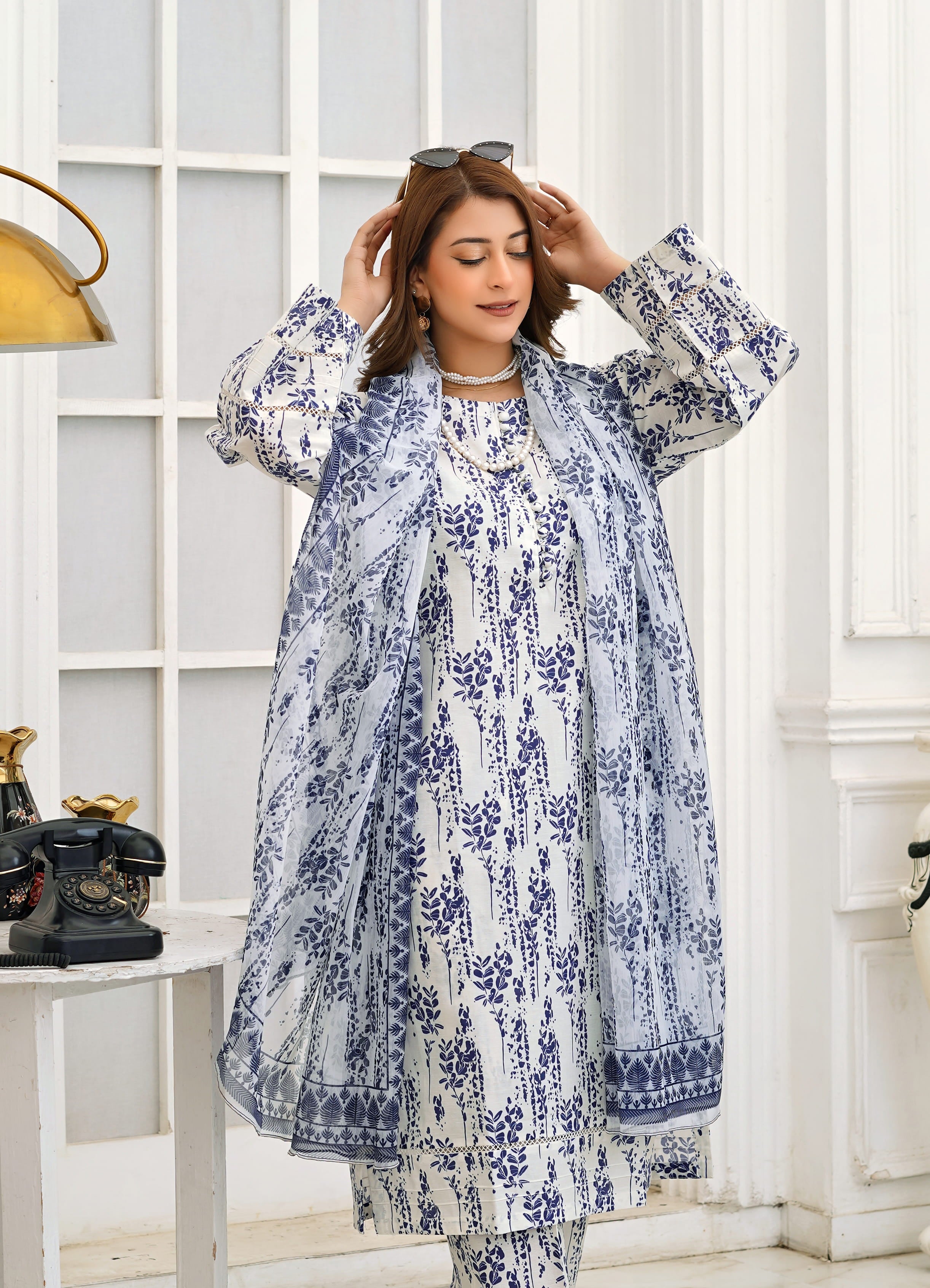 Silsila Signature Indigo Mist 3-Piece Printed Lawn Suit