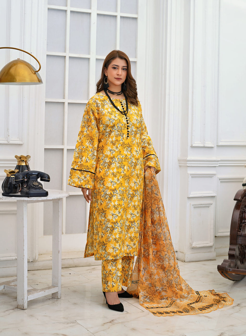 Silsila Signature Sunlit Marigold 3-Piece Printed Lawn Suit