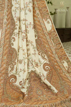 Ivory Paisley Winter Shawl