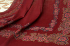 Maroon Floral Winter Shawl