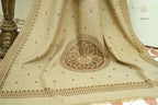 Beige Sunflower Motif Winter Shawl