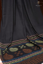 Black Rangrez Border Winter Shawl