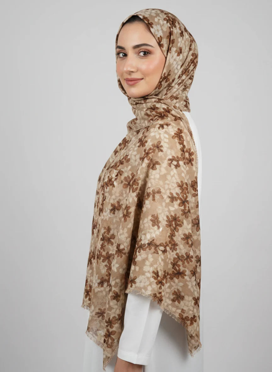 Elsa Printed Hijabs - Beige