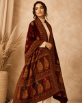 Maroon Paisley Winter Shawl
